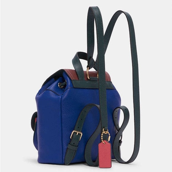 NWOT Coach Pennie Backpack 22” Colorblock Sport Blue Multi main image 4